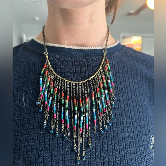 Colorful Fringe Necklace - Picture 1 of 3